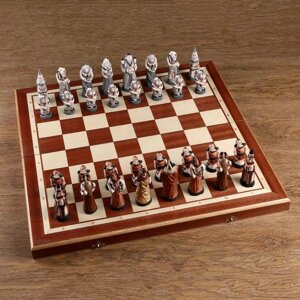 Шахматы польские Madon 'Мраморные', 55.5 х 55.5 см, король h-10.5 см, пешка h-7 см