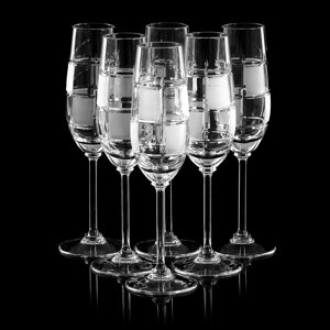 Набор бокалов хрустальных для шампанского 'Шахматы', 160 мл, 6 шт