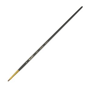 Кисть Колонок плоская Roubloff, укороченная вставка, серия 1127 4, ручка длинная чёрная матовая, жёлтая обойма