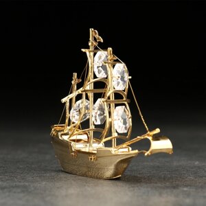 Сувенир 'Корабль', 10x3x8 см, с кристаллами