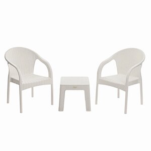 Набор садовой мебели 'Феодосия' 3 предмета 2 кресла, стол, белый