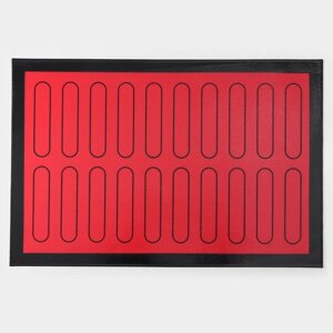 Силиконовый коврик армированный 'Эклер', 60x40 см, цвет красный