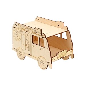 Деревянная кормушка-конструктор 'Пожарная машина' своими руками, 22 x 12 x 14 см, Greengo
