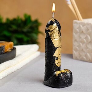 Фигурная свеча 'Фаворит' черная с поталью 12,5см