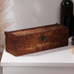 Ящик для вина Adelica 'Тоскана', 33,5x10x10,2 см, цвет тёмный шоколад