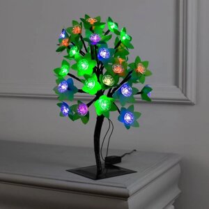 Светодиодный куст 'Цветы' 30 см, 32 LED, мигание, 220 В, свечение мульти (RG/RB)