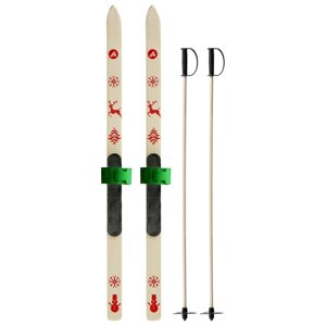 Комплект лыжный подростковый лыжи 100 см, палки 80 см, цвета МИКС