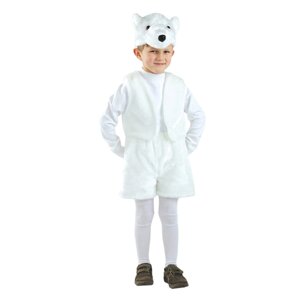 Карнавальный костюм 'Белый медведь', рост 110 см, размер 28