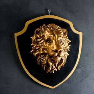 Панно 'Голова льва' бронза/черный, 40см