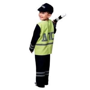Карнавальный костюм 'Полицейский ДПС', р. 3032, рост 116122 см куртка, брюки, кепка, жезл