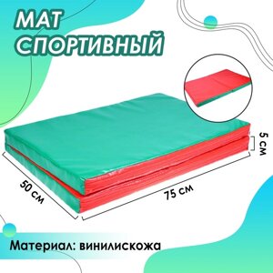 Мат, 100x75x5 см, 1 сложение, цвет красный/зелёный