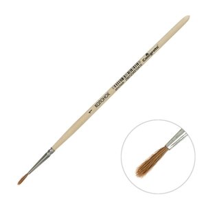 Кисть Колонок Круглая 1 (диаметр обоймы 1 мм длина волоса 10 мм), деревянная ручка, Calligrata