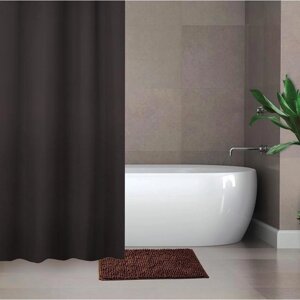 Набор для ванной 'Комфорт' штора 180x180 см, ковёр 40x60 см, цвет коричневый
