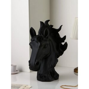 Фигура 'Голова коня', полистоун, 51 см, чёрный матовый, 1 сорт, Иран
