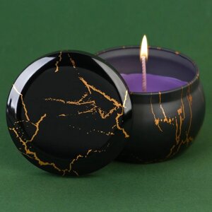 Свеча интерьерная в жестяной баночке 'Роскошь', аромат ваниль, 6 х 6 х 4 см