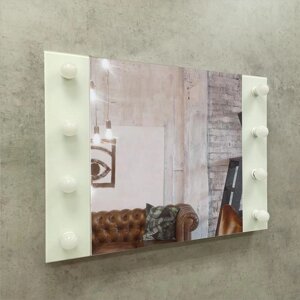 Зеркало 'Этюд', гримёрное, настенное, 8 лампочек, 80х60 см