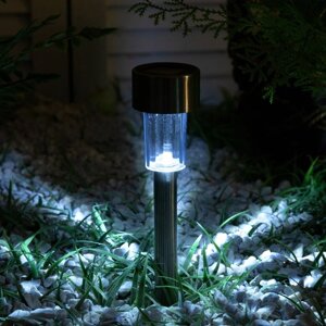 Садовый светильник на солнечной батарее 'Металлический цилиндр', 4.5 x 30 x 4.5 см, 1 LED, свечение белое