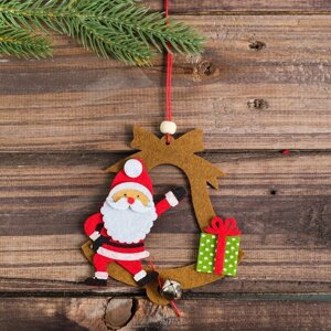 Набор для создания подвесной ёлочной игрушки из фетра 'Дед Мороз и колокольчик'