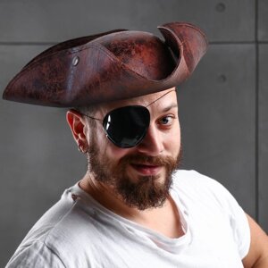 Карнавальная шляпа 'Пират', 56-58 см, цвет коричневый