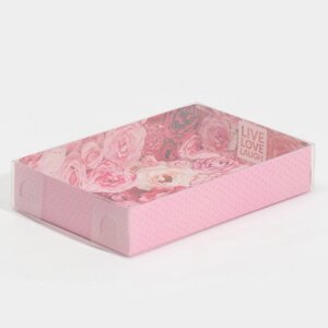 Коробка для макарун с подложками, кондитерская упаковка Live Love Laugh, 17 х 12 х 3,5 см (комплект из 5 шт.)