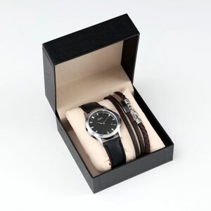 Мужской подарочный набор 'Якорь' 2 в 1 наручные часы, браслет