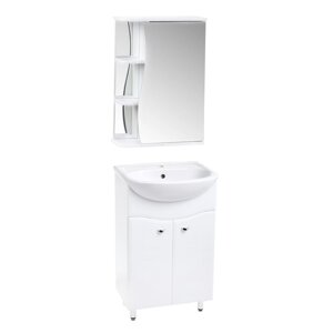 Комплект мебели для ванной комнаты 'Тура 50' тумба + раковина + зеркало-шкаф