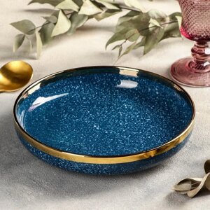 Тарелка керамическая глубокая 'Ночное небо', 800 мл, d21 см, цвет синий