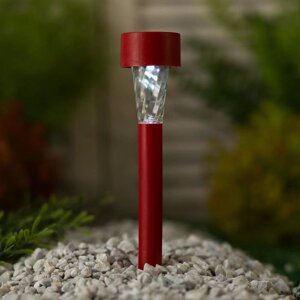 Садовый светильник на солнечной батарее 'Красная трапеция', 4.5 x 30 x 4.5 см, 1 LED, свечение белое (комплект из 2 шт.)