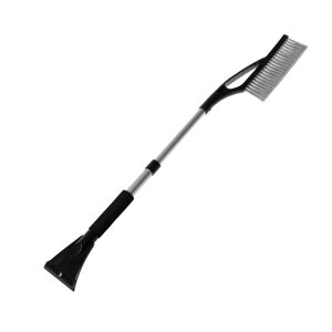 Щетка сметка TORSO, 69-88 см, со скребком, телескопическая, мягкая ручка, серый