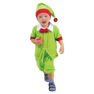 Карнавальный костюм 'Гномик зелёный' 1,5-3 лет, велюр, обхват головы 48-55 см