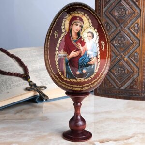 Сувенир Яйцо на подставке икона 'Божья Матерь Иверская'