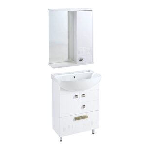 Комплект мебели для ванной комнаты 'Этно 60/3' тумба с раковиной + зеркало-шкаф