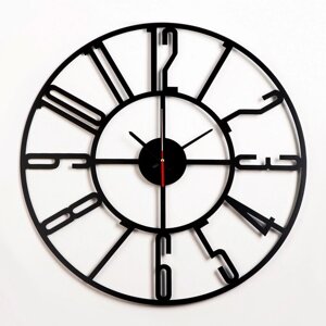 Часы настенные из металла 'Лофт-2', плавный ход, d-40 см