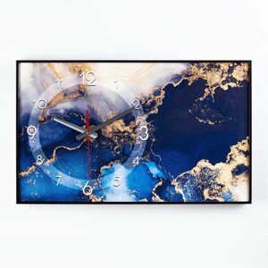 Часы-картина настенные, интерьерные 'Мрамор', плавный ход, 57 х 35 х 4 см