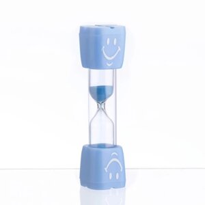 Песочные часы 'Смайл' на 3 минуты, 9 х 2.3 см, голубые