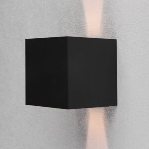 Светильник фасадный 'Куб', FSD-004, 6 Вт, 3000К, IP65, 220 В, металл, черный
