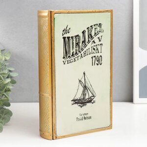 Шкатулка-книга металл, стекло 'Британский линейный корабль' 26х16х5 см