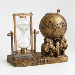 Песочные часы 'Мир', сувенирные, 16 х 9 х 14 см, микс