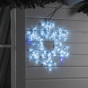 Светодиодная фигура 'Снежинка', 55 см, дюралайт, 120 LED, 220 В, мерцание, свечение белый/синий