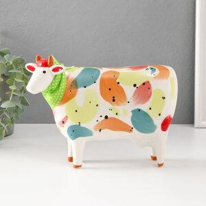 Сувенир керамика 'Корова с косынкой' разноцветные пятна 21,8х8х15,8 см