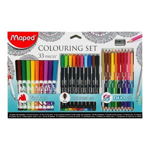 Набор для рисования Maped Color Peps 33 предмета фломастеры, ручка капилярная, карандаши цветные двусторонние, точилка