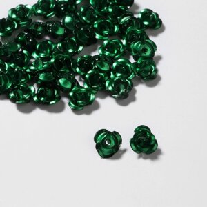 Бусина 'Розочка', набор 50 шт., 6 мм, цвет зелёный