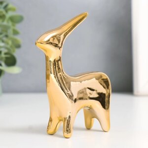 Сувенир керамика 'Олень' золото 8х2,8х10,5 см