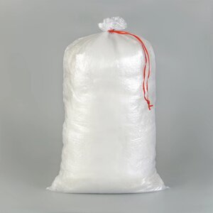 Мешок полипропиленовый, 50 x 90 см, на 50 кг, прозрачный, с завязками (комплект из 10 шт.)