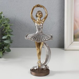 Сувенир полистоун 'Маленькая балерина в серебристой пачке, с месяцем' 7,9х7х19 см