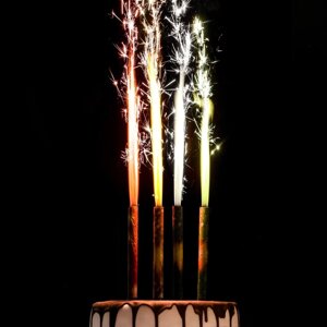 Свечи фонтаны для торта 'Неон', 17,5 см, 60 секунд, цветное пламя, 4 шт
