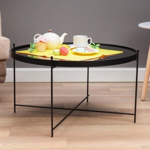 Кофейный столик ' Уран' YS-8483-40, черный, стекло 70х40 см