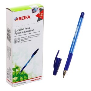 Ручка шариковая Beifa с резиновым держателем, стержень синий, 0.7 мм (комплект из 12 шт.)