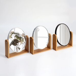 Зеркало настольное 'Овал', двустороннее, с увеличением, зеркальная поверхность 14,2 х 17,6 см, цвет МИКС