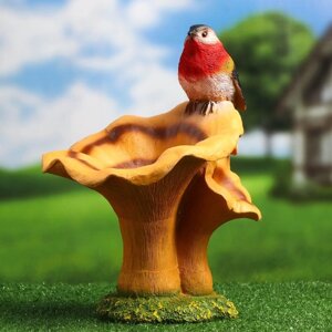 Садовая фигура 'Гриб рыжик с птичкой' 20х22х32см